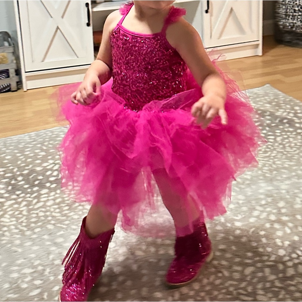 Bums & Roses Sparkly Pink Tutu Dress